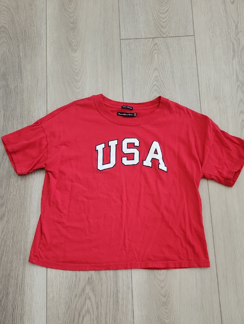 Abercrombie & Fitch Red USA Graphic Short Sleeve Tee